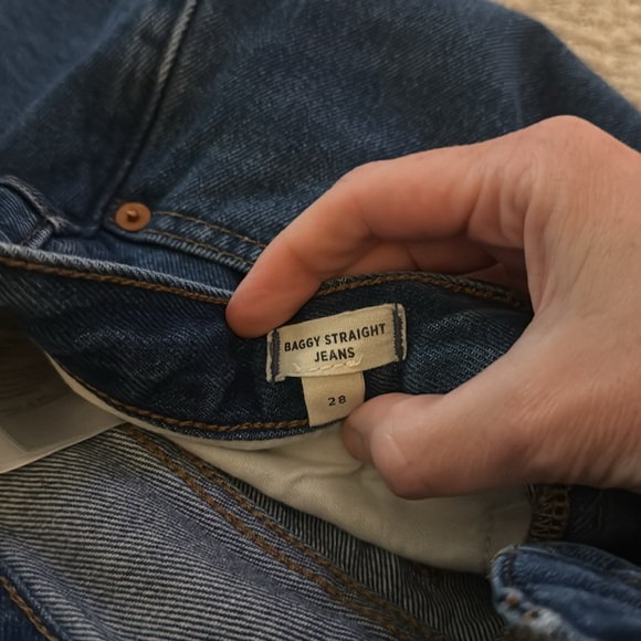 Madewell Baggy Straight Jeans in Dark Worn Indigo Wash EUC - Picture 5 of 6